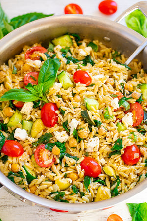 Lemon Basil Greek Orzo Salad